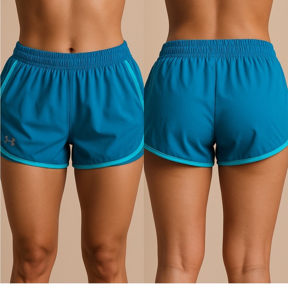 Under Armour Women's Teal Blue Athletic Shorts Size Large - Picture 1 of 8